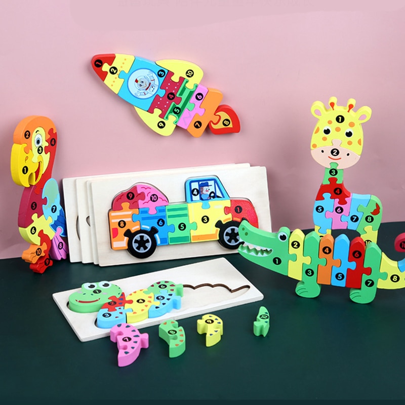 3D Jigsaw Early Childhood Education Puzzels Kinderen Leren Cognitieve Puzzels Ontwikkelen Speelgoed Ouder-kind Interactief Speelgoed
