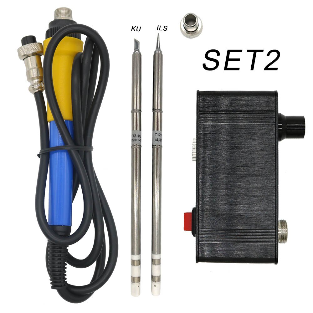 STC-OLED MINI T12-942 Soldeerbout station Soldeer Elektrische Gereedschap Lassen Iron Tips Temperatuur Controller Met 907 Handvat: SET2 / White handle