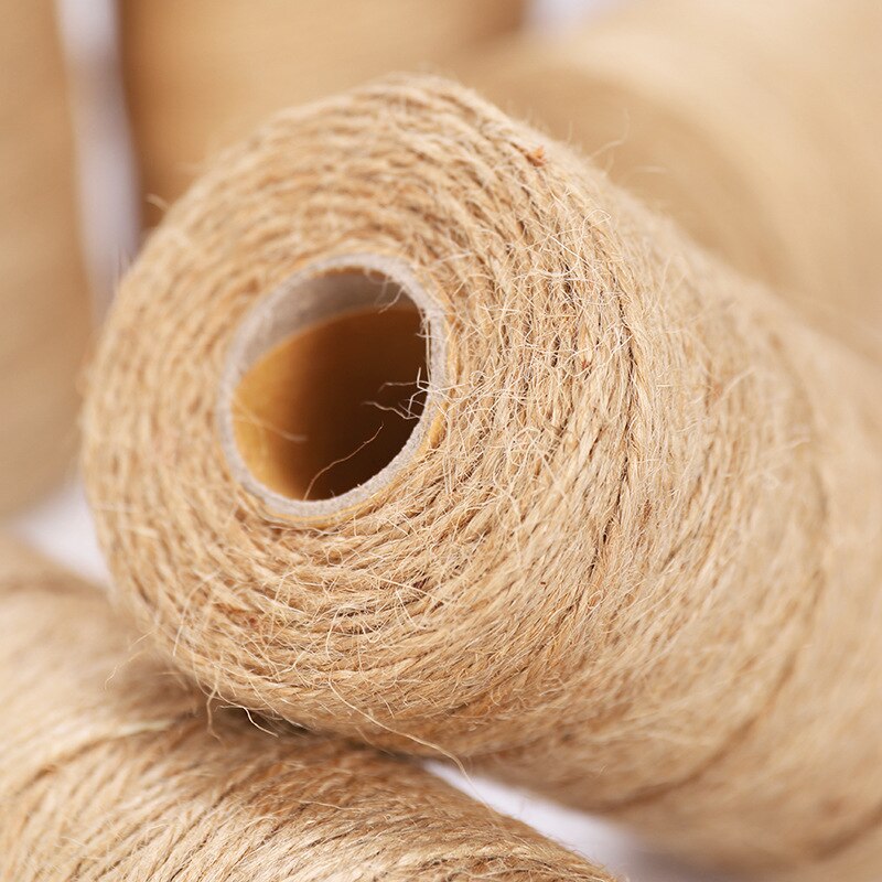 Corde en Jute de 100 mètres, emballage , coiffure en environnement de la maternelle, paquet de décoration, ficelle rétro, matériel fait à la main, bricolage