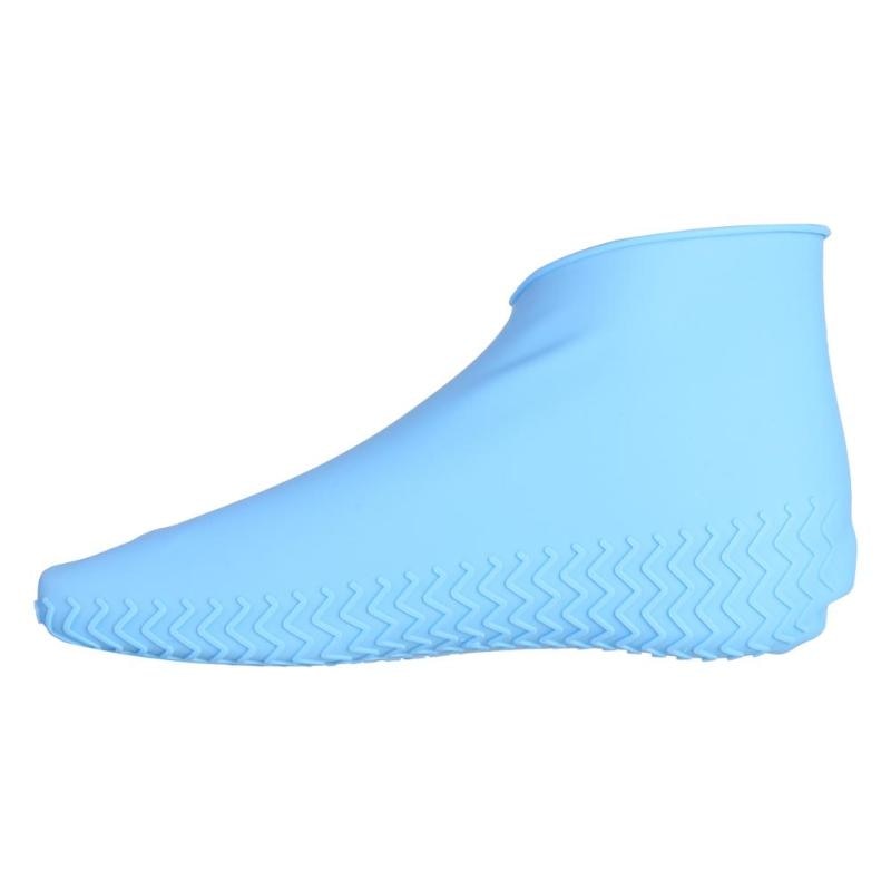 Calzado de silicona reutilizable impermeable para hombre, cubre Botas de lluvia, ropa Unisex lavable antideslizante reciclable: Blue M