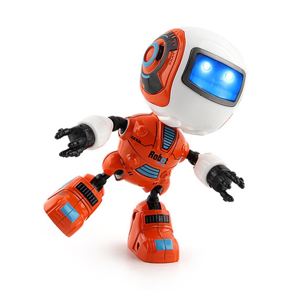 Induction Robot Alloy Body Lighting Effect Head Induction Joint Rotation Smart Robot Toy Perfect for Boys Kids Baby: Orange