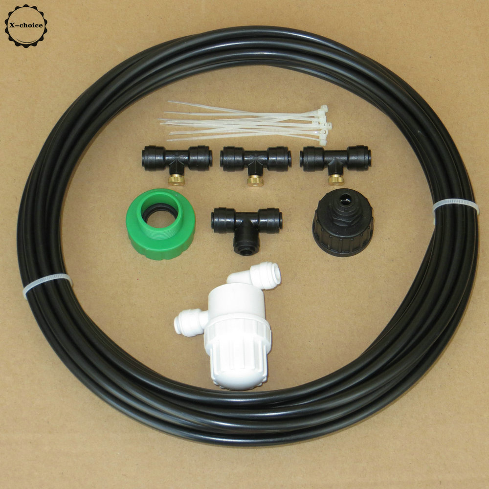 Misting Fan - 3 Nozzle Brass Water Misting -1/4&quot; Slip-lok Connect DIY KIT,Connects To Any Outdoor Fan Fan Misters