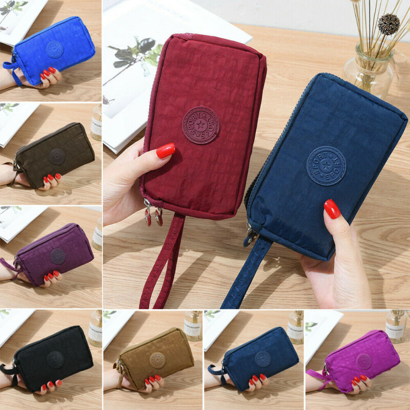 Women Canvas Small Coin Purse Card Zipper Wallet Holder Phone Bag Clutch HandbagCash Card Phone Holder Case Clutch Handbag