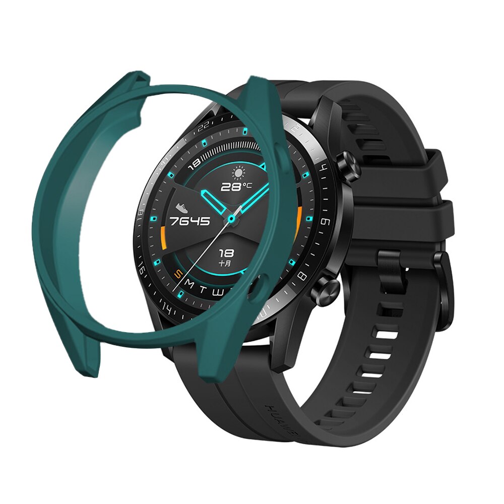 Funda de TPU para Huawei Watch GT 2 y reloj GT marco Protector para Huawei GT 2 GT 46mm Smart Watch pulsera carcasa protectora: Dark green / Huawei GT 2 46mm