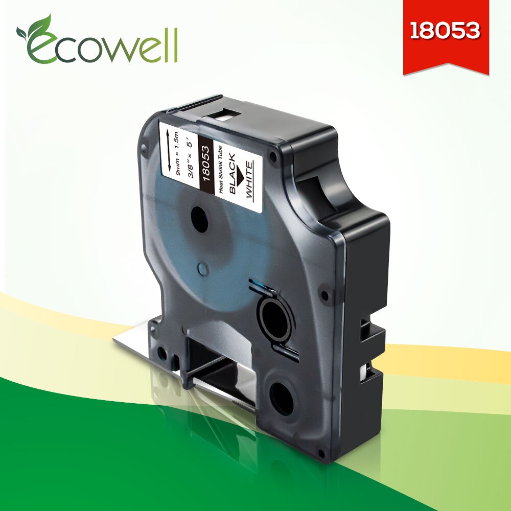 Ecowell 18053 skriverbånd 9mm industrielle varmekrympeslange etikettkompatibel til dymo neshorn 6000,4200,5000,5200 etikettskriver: misligholde tittel
