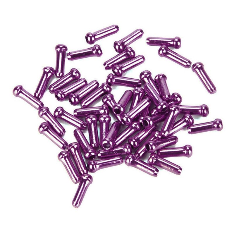 10 stk./parti aluminiumslegering cykel cykelbremsekabelspidser crimps gear indre kabel endehætter trådrør: Lavendel