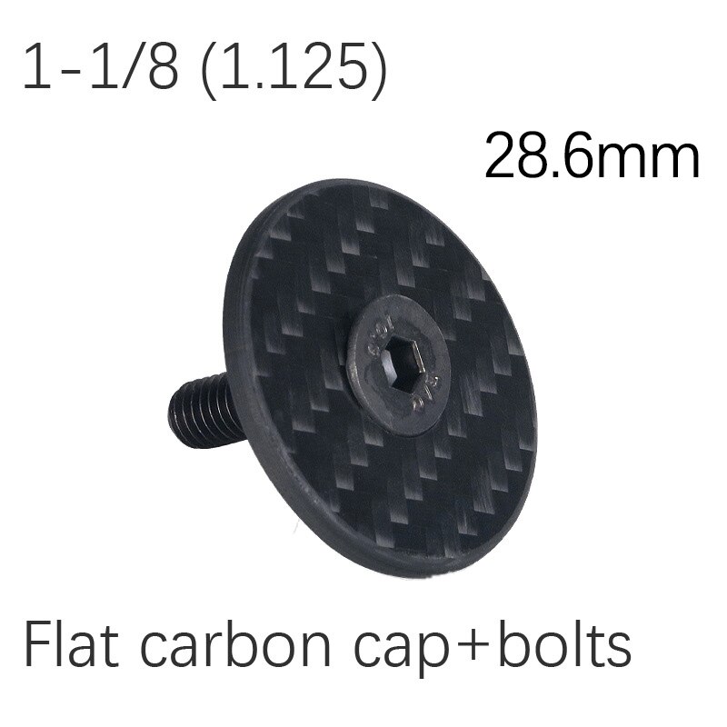 Neco Bike Headset Stem Top Cap Compression plug Nut Compressor Expansion Fork Steerer Carbon Fiber Cover Long Large Size: flat carbon cap only