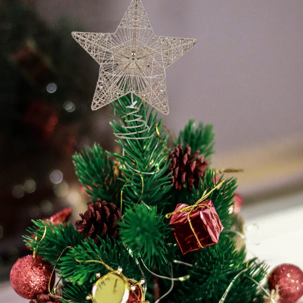 1Pc Tree Star Decor Kerstmis Glanzende Boom Ster Boom Ornament Kerst Versiering