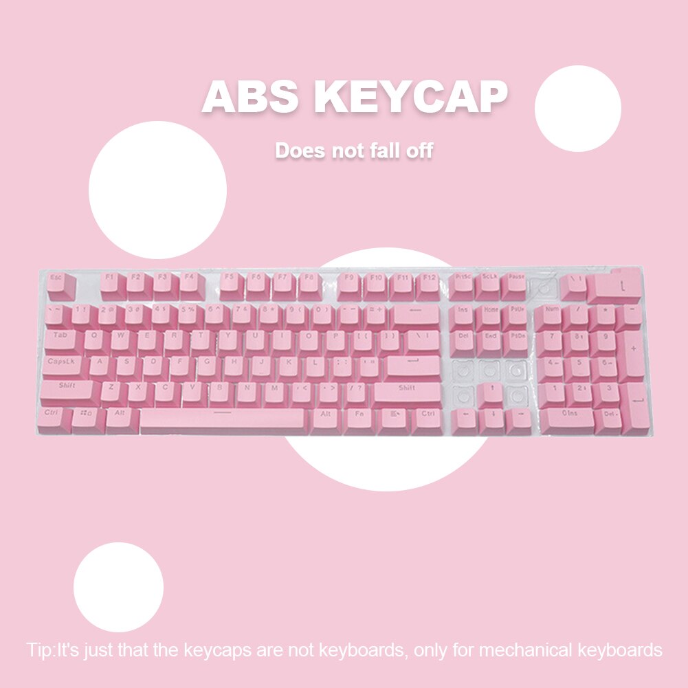 Capuchons de touches de clavier vierge pour clavier mécanique Cherry MX, ABS, 104, double, barre d&#39;espace, interrupteurs: Pink