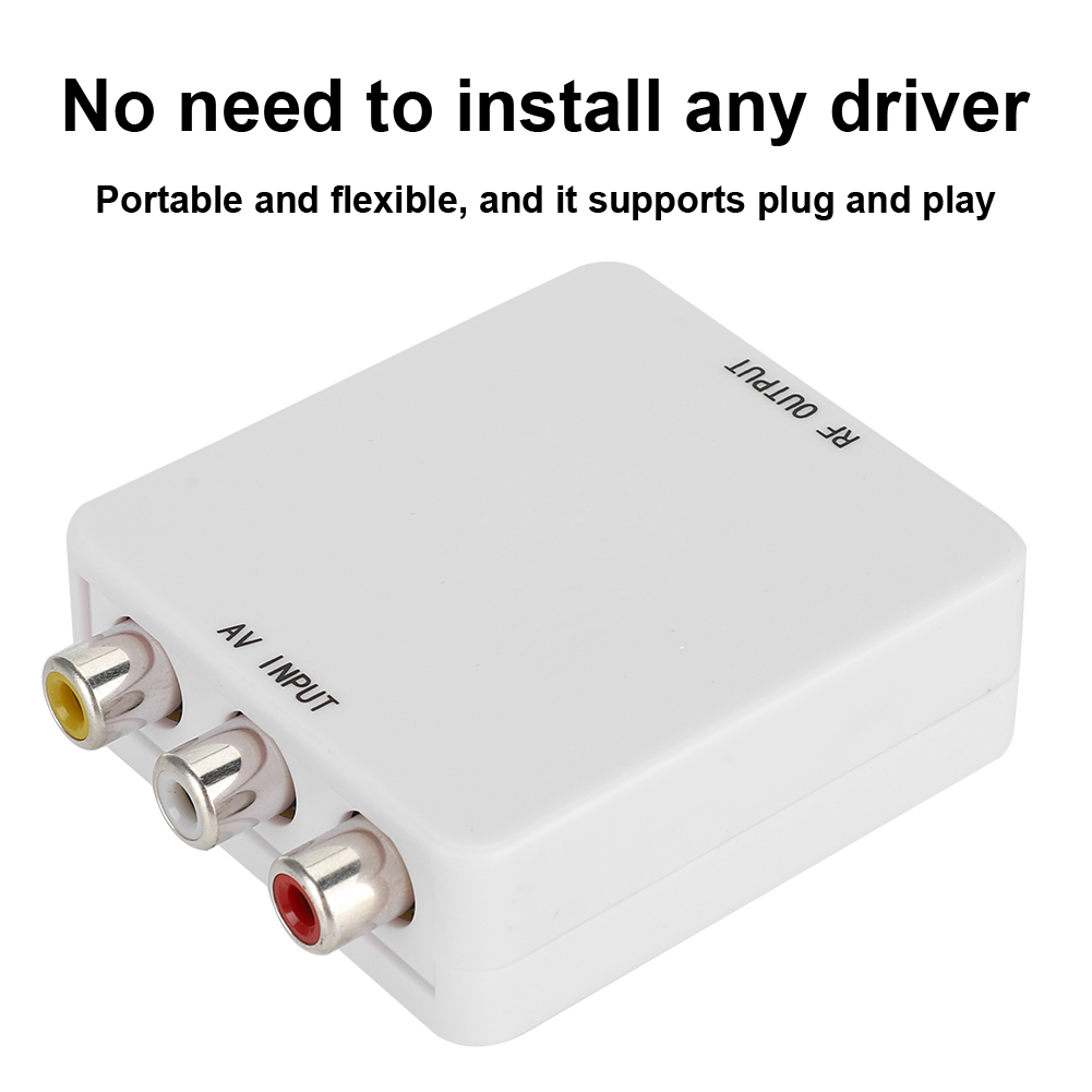 Adaptador av para rf, mini conversor de vídeo av para rf, driver, adaptador, comutador de sinal de tv, mini conversor de vídeo 61.25 67.25 mhz