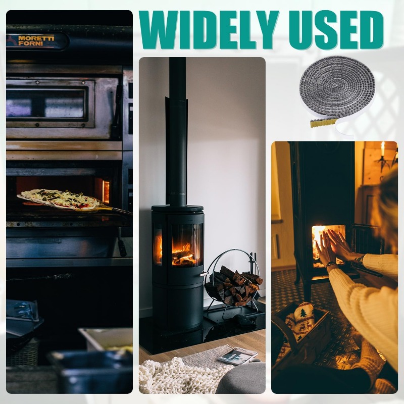 20/25mm flad reb pakning brændeovn udskiftningspakning selvklæbende glasfiber pejs pakning til brændeovn kulovn