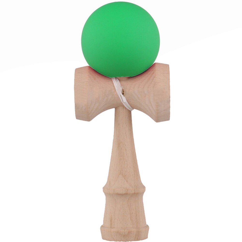 1 stk gummimaling kendama matkugle kid kendama japansk traditionelt legetøj træbold dygtigt legetøj til børn: Grøn