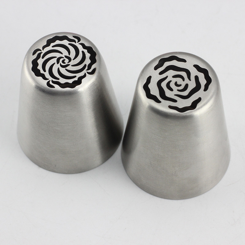 2Pcs Russian Piping Tips Cake Pastry Nozzles Cake Decorating Tools DIY Biscuits Cake Pastry Nozzles Tips Cupcake Dessert Baking