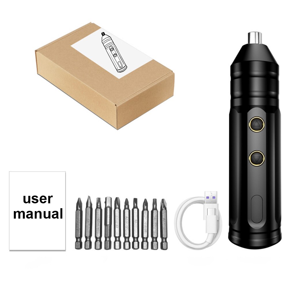 ALLSOME-Mini destornillador eléctrico inalámbrico de 4V, conjunto de herramientas eléctricas portátiles, destornillador eléctrico multifuncional recargable de bajo ruido: 33Bits Set