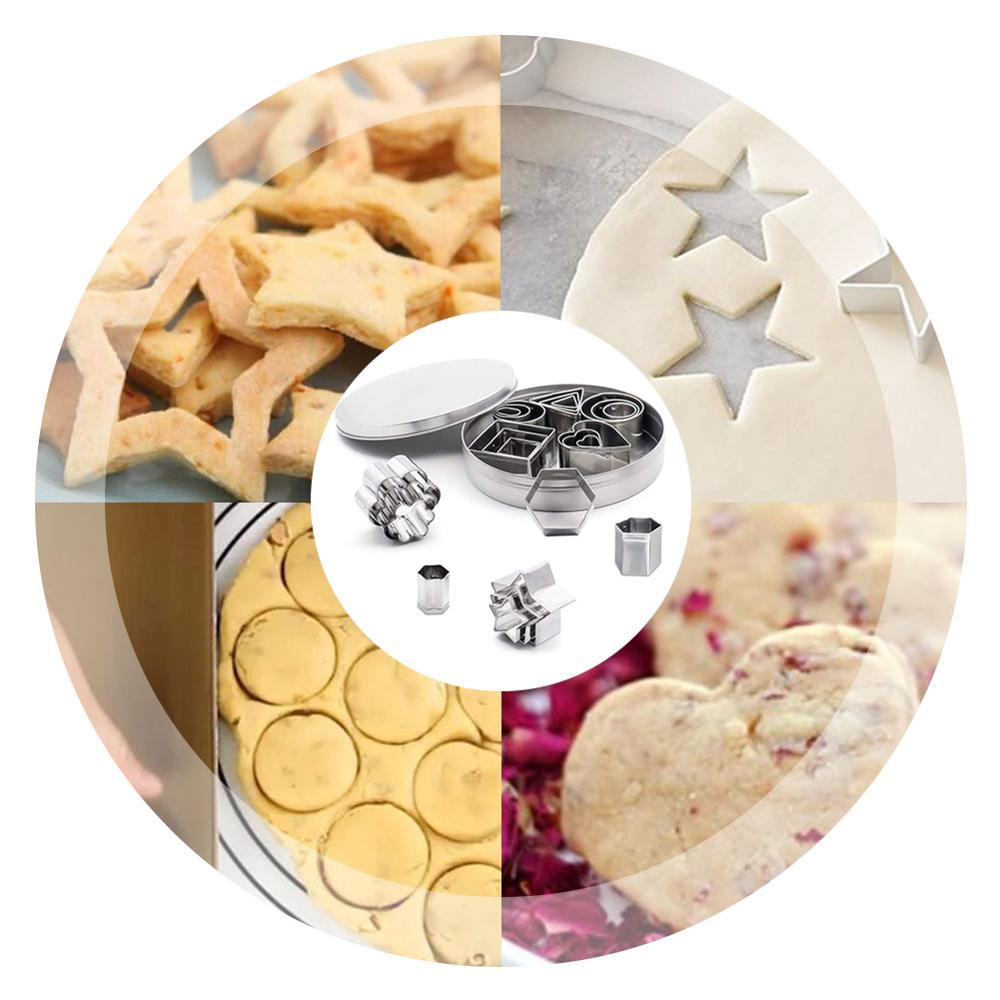 24pcs Stainless Steel Mini Cookie Cutter Set Biscuits Baking Pastry Cutters Slicers Kitchen Baking Mould For Cake Decor Mold