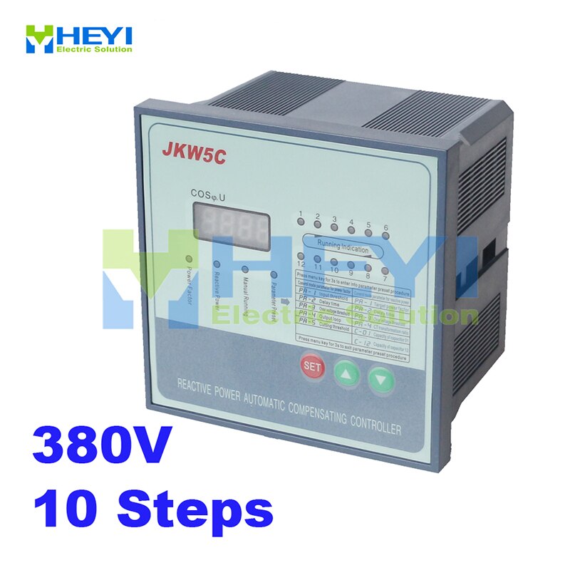 JKW5C power factor regulator compensation controller for power factor capacitor 10steps 380v PRCF
