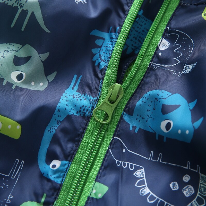 Dier Windjack Kinderen Jongens Jas Dinosaurus Baby Bovenkleding Jassen Jongens Kids Hooded Kinderen Kleding 90-120 cm