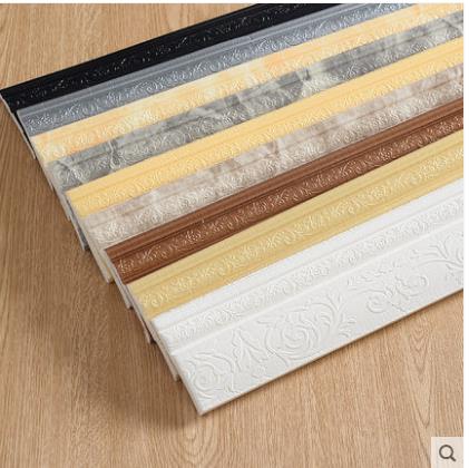 Zelfklevende plint muursticker grens decoratie strip plafond sticker plint taille lijn 3D driedimensionale foam soft