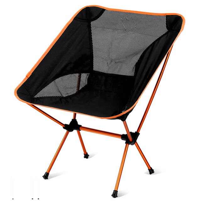 Foldestol aluminiumslegering ultra let camping fiskestol udendørs grill bærbar foldestol hvilestol liggestol: Orange