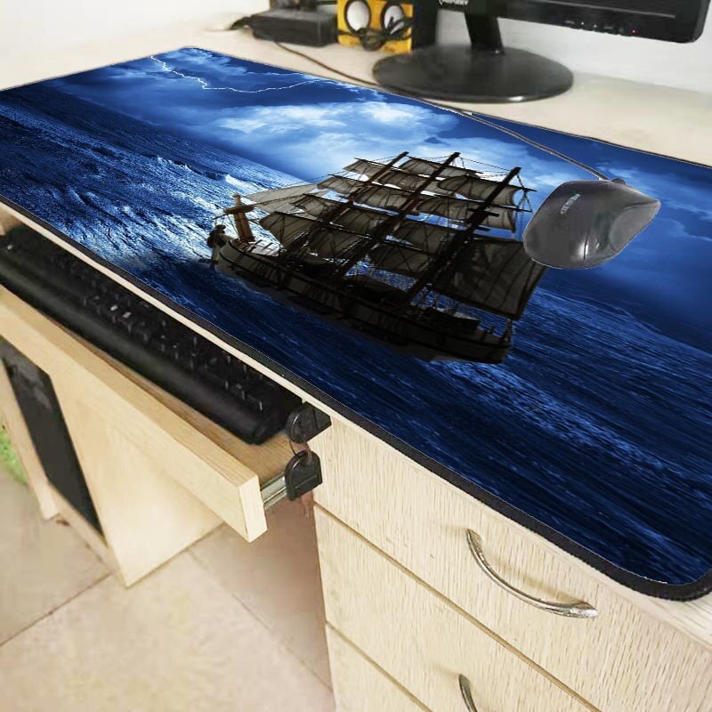 Mairuige Ship On The Sea Speed Version Large Locking Edge Gaming Mouse Pad Mat For Laptop Computer Desk Pad Keyboard 900*400*3mm