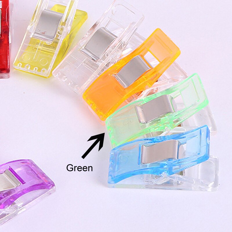 Pinzas de plástico para manualidades, utensilios de costura para manualidades, para Patchwork, Multicolor, trébol de , 50 unids/set por juego: green