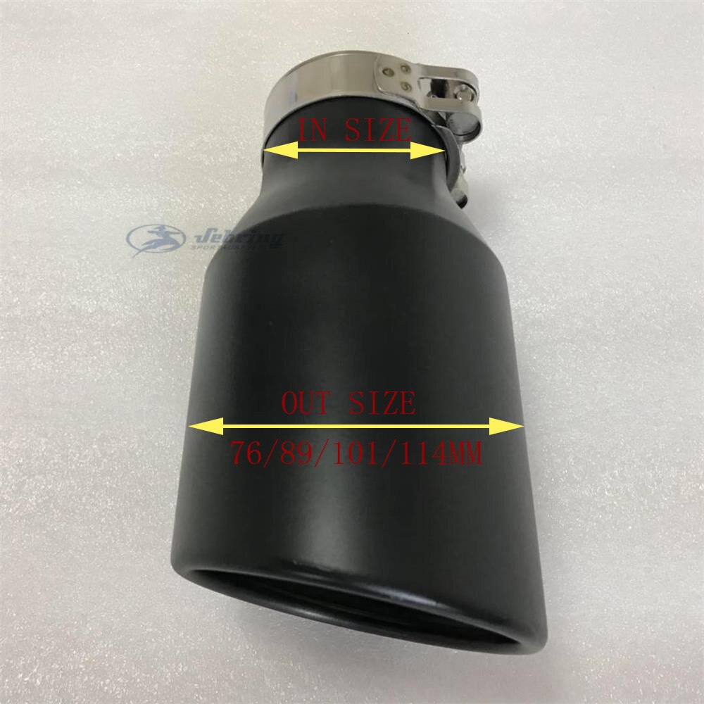 car muffler modified tail pipe stainless steel black large caliber 114 universal tail throat Matte black exhaust tip micro tips