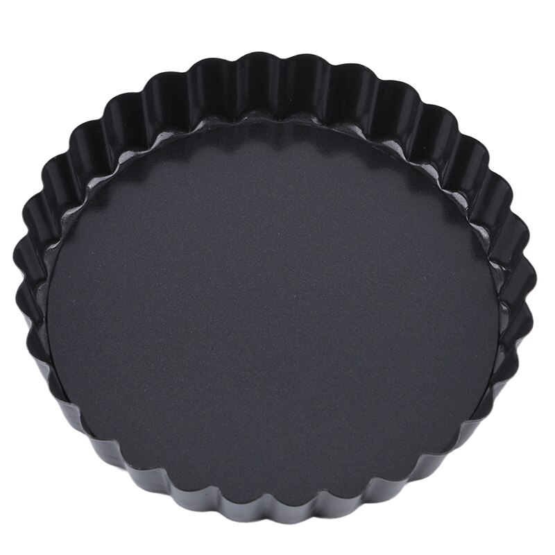 Non-Stick Tart Flan Pan Molds Pie Pizza Cake Round Mould Removable Loose Bottom Fluted Heavy Duty Pie Pan Bakeware: 12cm round