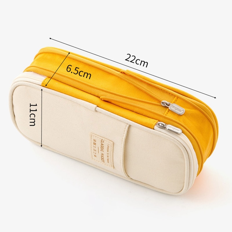 Solid Pencil Bag Multi Layer Big Large Capacity Pencil Pouch Pencil Case Girl School Supplies School Stationery