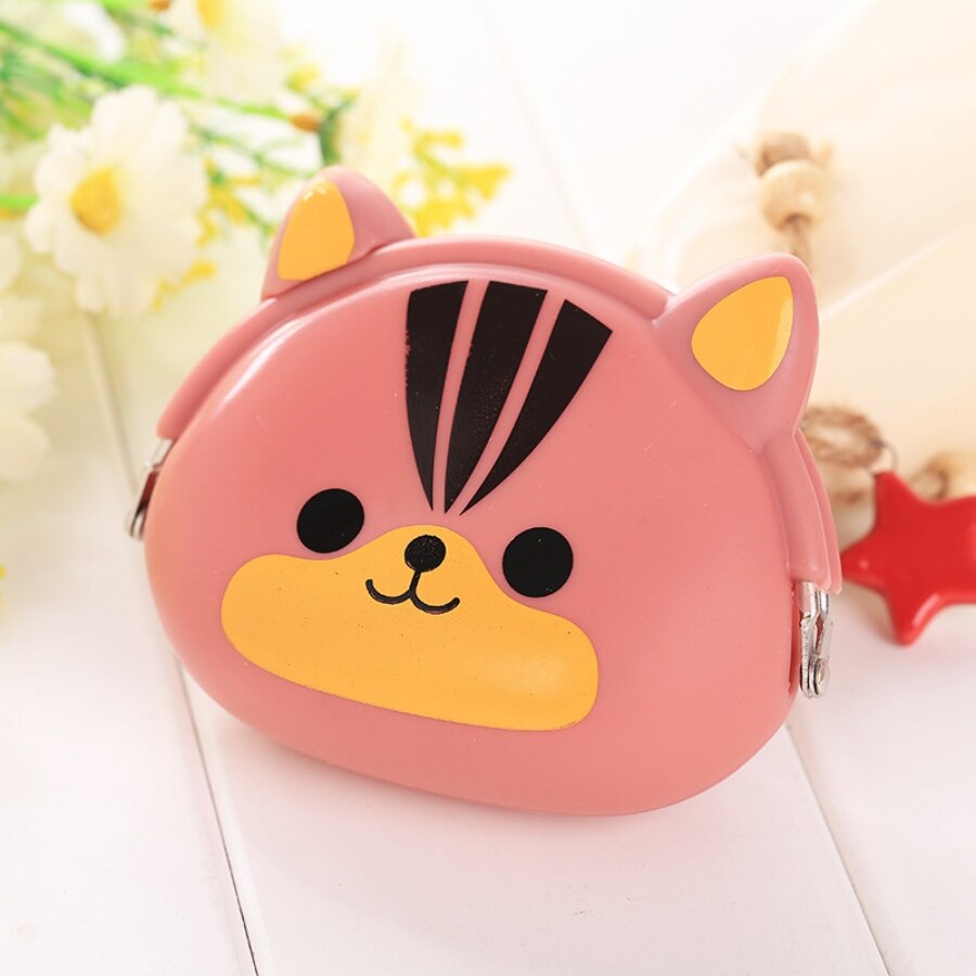 Girls Mini Silicone Coin Purse Animals Small Change Wallet Purse Women Key Wallet Coin Bag For Children Kids # DD: Color 1