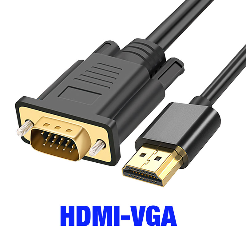 24k st guldpläterad hdmi till vga-adapter anslutningslinjekonverteringskabel 10m st fhd 1920*1080p st för stationär bärbar dator dator tv skärm projektor: 3m