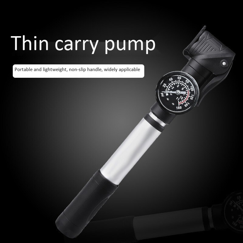 Bike Pump with Gauge Schrader Presta Mini Portable Bike Tire Pump Kit for Mountain Bike Swimming Ring Basketball
