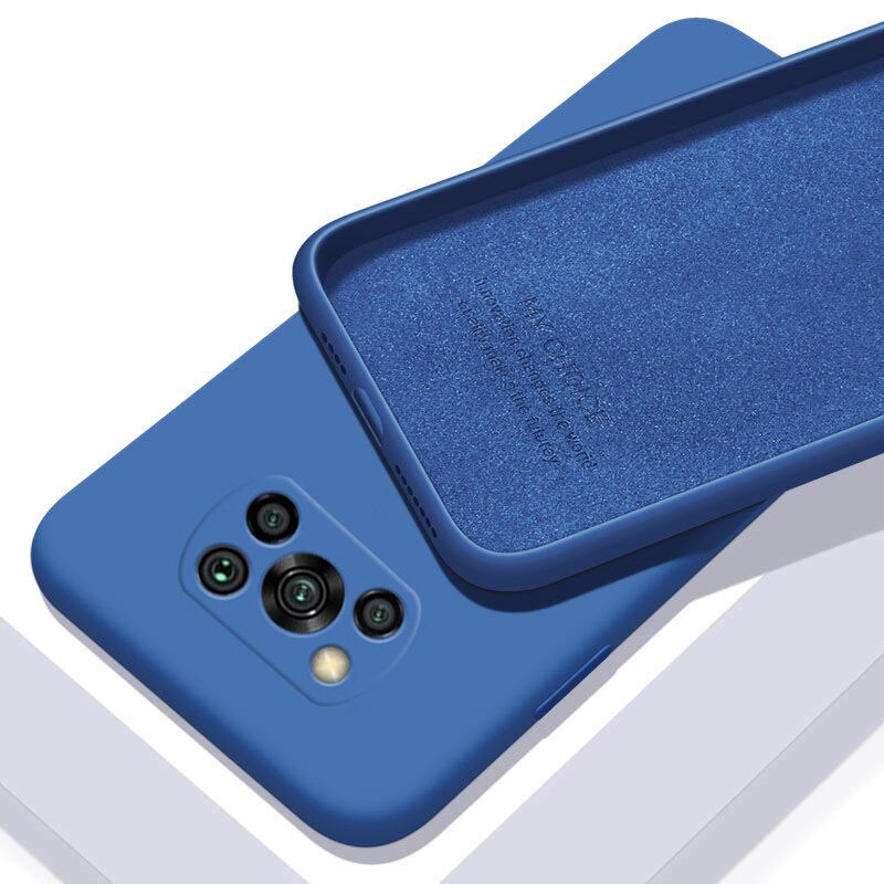Nowy pokrowiec na telefon do Xiaomi Poco X3 Nfc M3 F2 Pro globalny oryginalny miękki płynny silikonowy aparat ochronny tylne okładki: poco X3 NFC / Blue