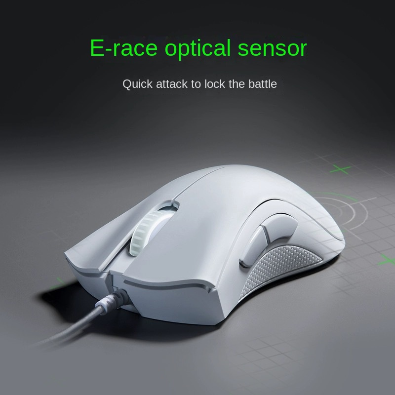 E-sports Grade Optical Sensor Black And White 6400DPI Wired Gaming Mouse Recommended By Players