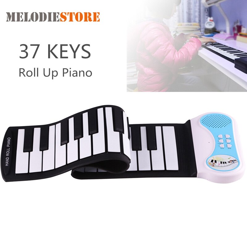 37 Keys Silicon Flexible Hand Roll Up Piano Soft Portable Electronic Digital Keyboard Organ Music For Children Student