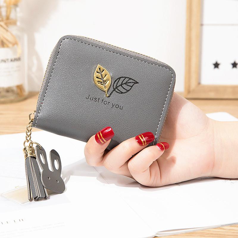 Frauen Kleine Brieftasche Pu Leder Geldbörse Kurze Walets Für Damen Münze Tasche Kupplung Tasche Minimalistischen Brieftasche Cartera De Mujer: grau