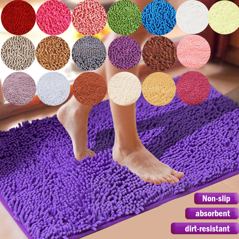 Large Size Thicken Chenille Bath Mat bedroom kitchen Rug Carpet For Living Room Floor Anti-slip Door Absorbent Pad Mat