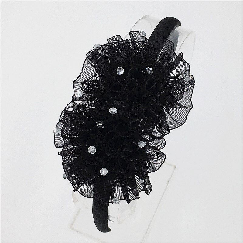 Serre-tête à fleurs en mousseline de soie pour enfants, couleur unie, mignon, serre-tête princesse, accessoires pour cheveux