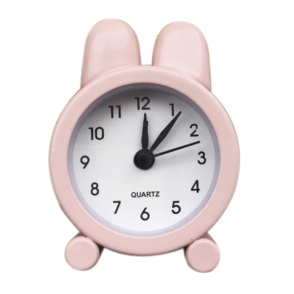 Desk Clock Cute Mini Metal Small Alarm Clock Electronic Adults Travel Home Bed Desk Clock Decor Alarm Clock CD: Roze