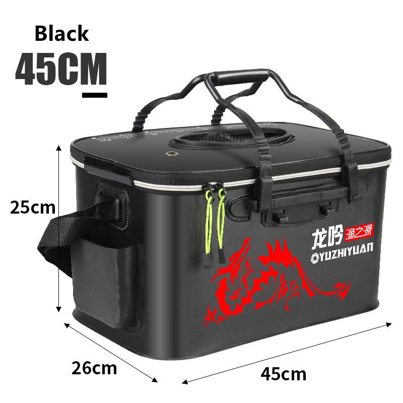 Cubo plegable eva para pesca al aire libre, cubo para peces vivos, tanque de agua de pesca grueso: S style 45cm