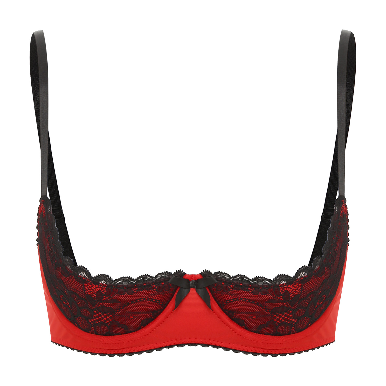Womens Lingerie Swimwear Underwire Half Cup Bra Tops Bikini Lace Push Up Balconette Cup Bra Open Chest Breast Bra Underwear
