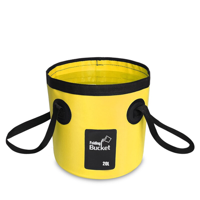 12L 20L Secchio Secchio Pieghevole Portatile Impermeabile sacchetto di Acqua Sacchetto di Acqua Contenitore di Stoccaggio Sacchetti Portante per La Pesca Campeggio trekking X89G: giallo 12L