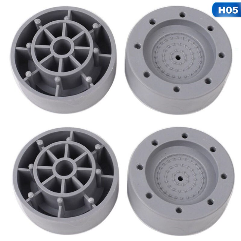 4 stk vaskemaskine universal faste gummifødder anti vibrations fødder puder vaskemaskine fødder faste puder vask: H05