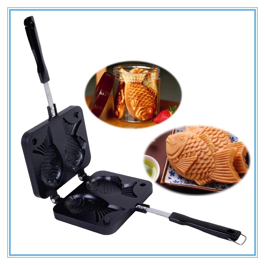Gaufrier japonais en forme de poisson, ustensile de cuisson, Double poêle à crêpes, en acier inoxydable, outils de pâtisserie maison