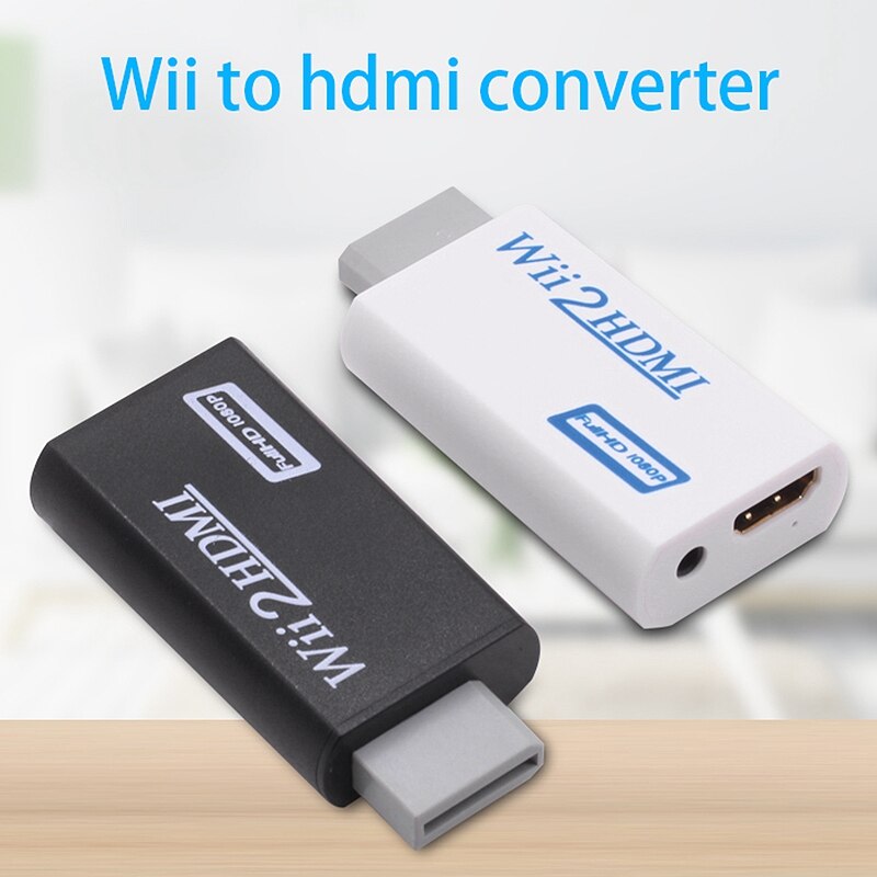 Voor Wii Naar Hdmi Converter, 1080P Hd Output Aansluiting Adapter, 3.5Mm Jack O Uitgang Converter (Zwart)