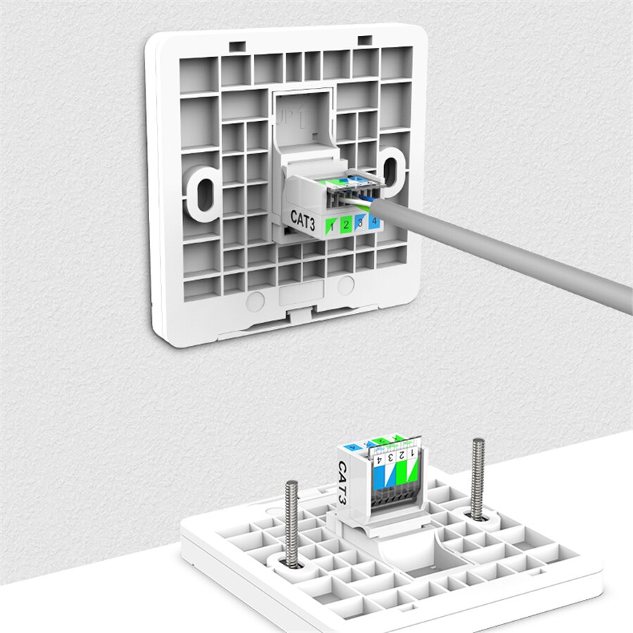 AMPCOM-Módulo de teléfono sin herramientas, adaptador chapado en oro, conector Keystone C26, RJ11 CAT3