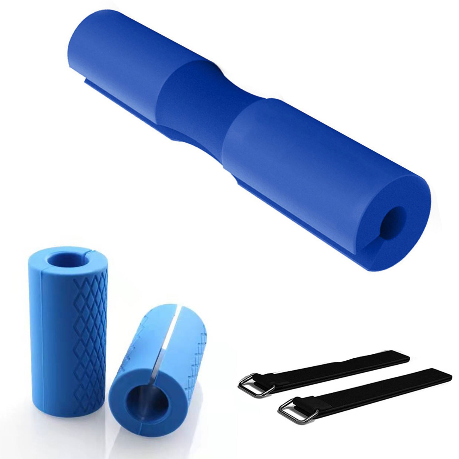 Weightlifting Grip Barbell Pad Protective Neck Shoulder Support Pads Gym Fitness Hip Training Equipment Dumbbell Gripper Unisex: Blue set