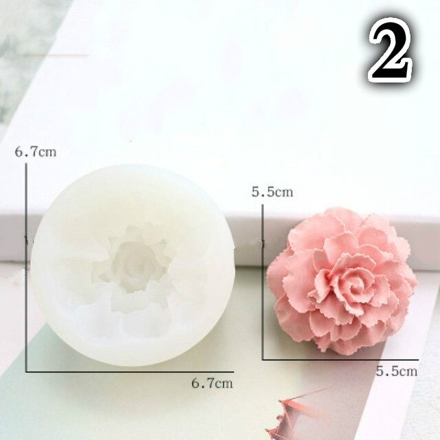 Molde de silicona con forma de flor 3D para jabón casero, moldes decorativos para tartas y Chocolate