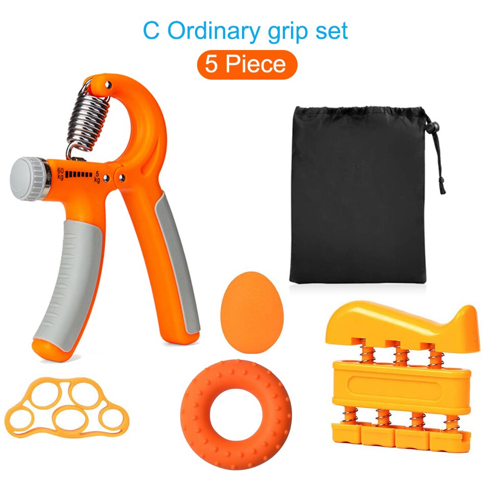 Worthdefence 5-60Kg Adjustable Hand Grip Men Countable Finger Strengther Heavy Exerciser Home Fitness Muscle Recovery Gripper: Normal Set Orange