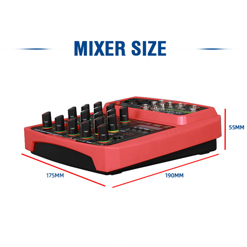 4 Channels Sound Mixer Audio interface Studio Recording Sound Card Mixing Console Microphone 48V Phantom Power