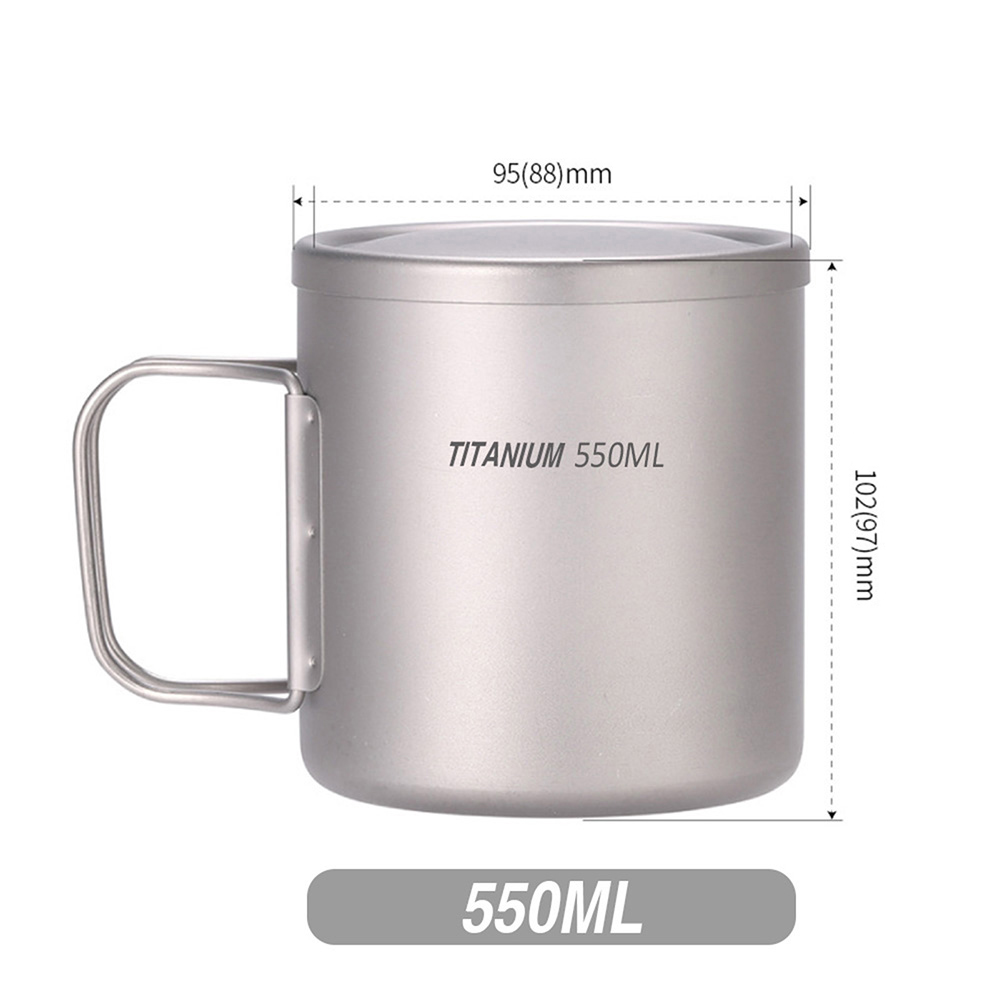 220ml/330ml/450ml/550ml Double Wall Titanium Water Cup Coffee Tea Mug for Home Office Outdoor Camping Hiking Backpacking Picnic: B4